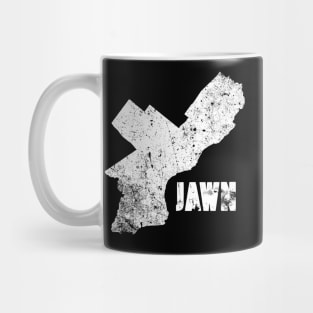 Philly Jawn Philadelphia Map Distressed Gritty Retro Style Mug